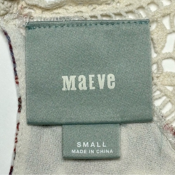 Maeve Anthropologie Laced Eleanor Blouse Size S Sleeveless Floral Boho - Picture 10 of 12